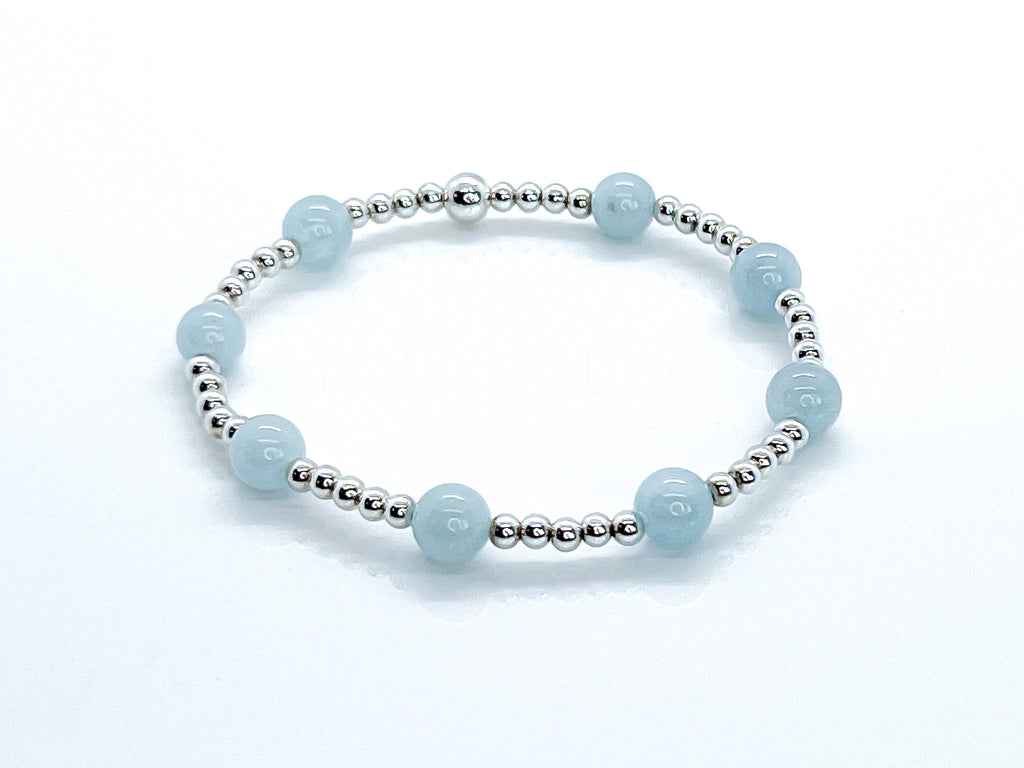 925 Sterling Silver Aquamarine offers Bracelet