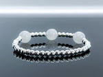 10mm Blue Moonstone & 925 Silver Bracelet - Crown Chakra Healing Crystal Bracelets 3