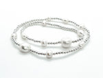 Freshwater Pearls & 925 Sterling Silver beaded bracelet and anklet set 4