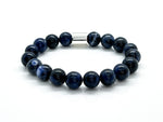 12mm Sodalite with 925 Sterling Silver Cylinder Charm Bracelet back