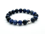 12mm Sodalite and 925 Sterling Silver  Bracelet