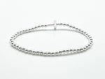 XXL 4mm beaded silver cross bracelet