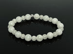 "Rolling Stones" White Jade and 925 Silver Bracelet