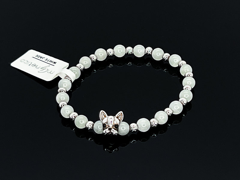 White Jade "Frenchie" Bracelet