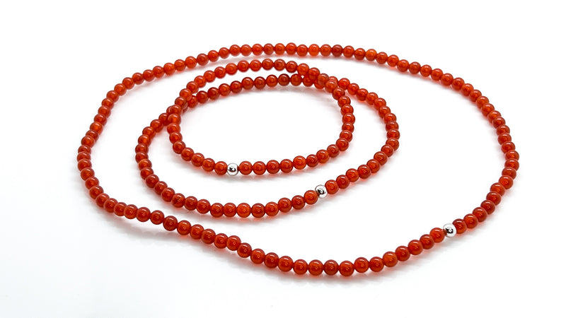 4mm Red Carnelian Bracelet