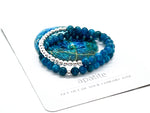 "Half-&-Half"  Blue Apatite Silver Bracelet