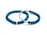 "Half-&-Half"  Blue Apatite Silver Bracelet