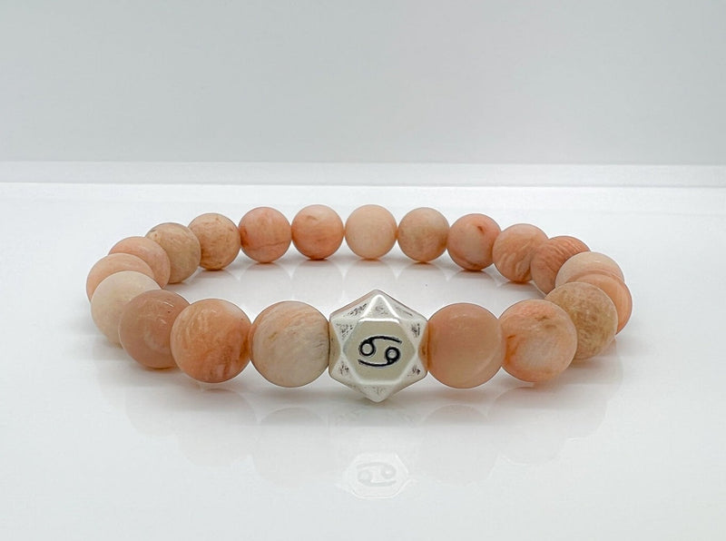 10mm Moonstone & 999 Silver Zodiac Bracelet - Sacral Chakra Healing Crystal Bracelets 1