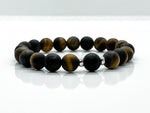 Yellow Tiger's Eye + Black Onyx Bracelet Stack