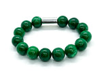 14mm Green Lace Jade & 925 Silver Bracelet 6