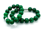 14mm Green Lace Jade & 925 Silver Bracelet 7