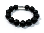 THE BEAST Black Onyx + 925 Silver oversized "Minimalist" beaded bracelet 5