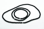 4mm Black Onyx  & 925 Silver "Minimalist" jewellery set: necklace, anklet, bracelet