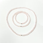 4mm Rose Quartz & 925 Silver Minimalist Jewelry Set - LOVE Healing Crystal Beaded Bracelet, Anklet & Necklace 2