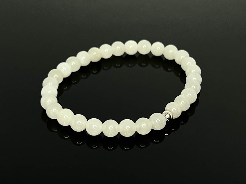 6mm Hetian White Jade Bracelet