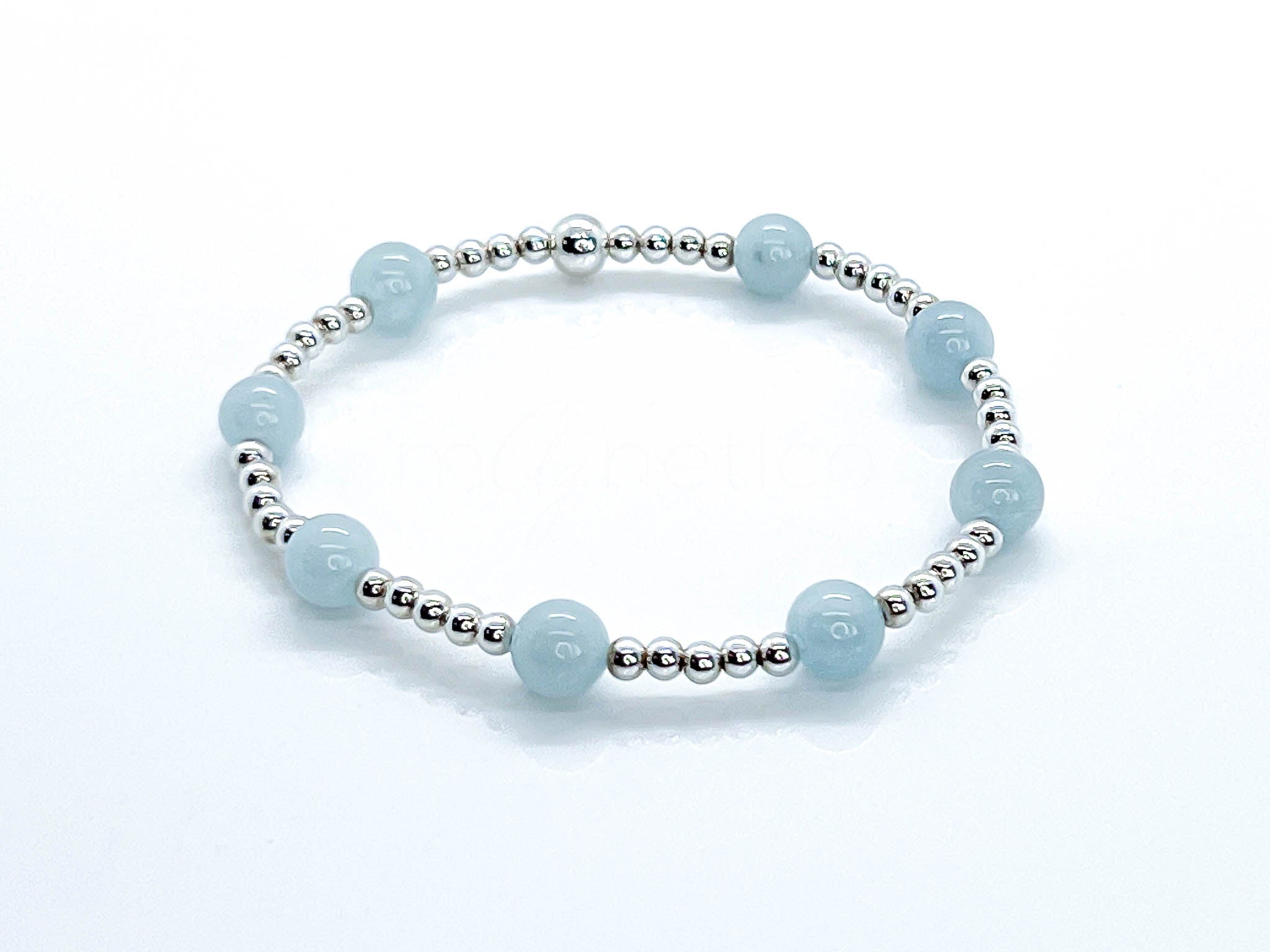 Buy March Birthstone Healing Bracelet In Aquamarine and Howlite Online  India | FOURSEVEN