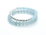 "Half-and-Half" Aquamarine + Silver Bracelet