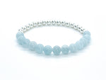 "Half-and-Half" Aquamarine + Silver Bracelet