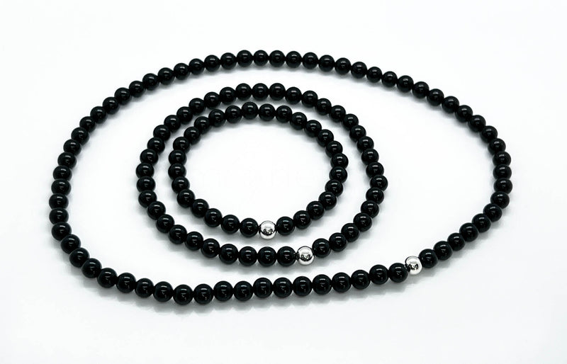 6mm Black Onyx Minimalist Jewelry Set 1