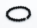 "Half-and-Half" Black Onyx & 925 Silver Bracelet