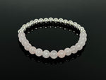 Rose Quartz & 925 Silver "Half-and-Half" Bracelet 3