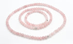 6mm Rose Quartz & 925 Silver Minimalist Jewelry Set - LOVE Healing Crystal Beaded Bracelet, Anklet & Necklace 1