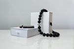 6mm Black Onyx + Sterling Silver Beaded Stretch Bracelet Stack - image 6