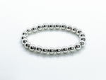 7mm 925 sterling silver beaded bracelet