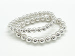 8mm + 10mm Sterling Silver Bead Bracelets