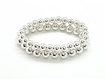 8mm + 10mm Sterling Silver Bead Bracelets