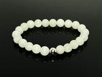 8mm Hetian White Jade Bracelet