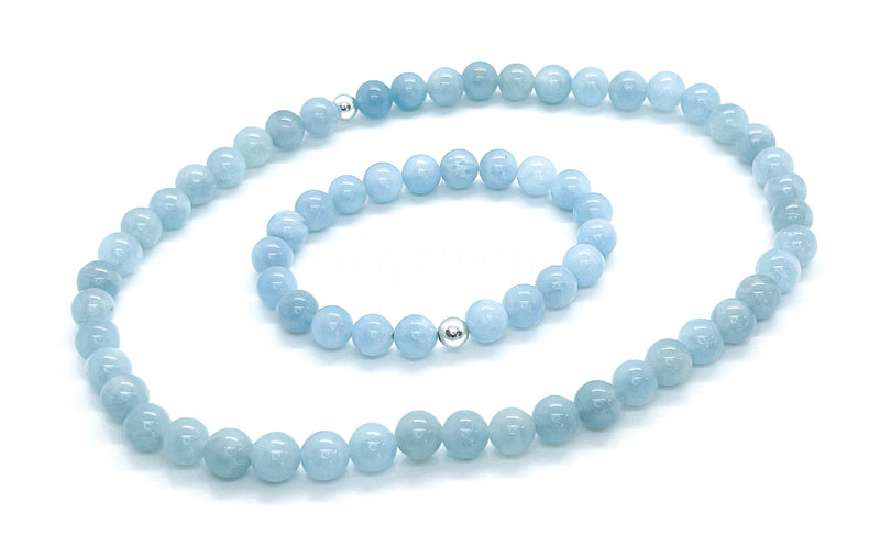 8mm Aquamarine Necklace