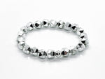 8mm Silver Hematite Bracelet