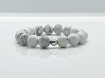 10mm Natural Howlite & Sterling Silver Beaded Bracelet - image 2