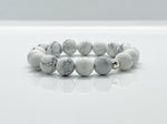 10mm Natural Howlite & Sterling Silver Beaded Bracelet - image 3