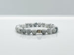 8mm Natural Howlite & 925 Sterling Silver Beaded Bracelet - image 2