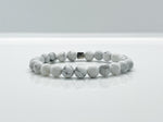 8mm Natural Howlite & 925 Sterling Silver Beaded Bracelet - image 3