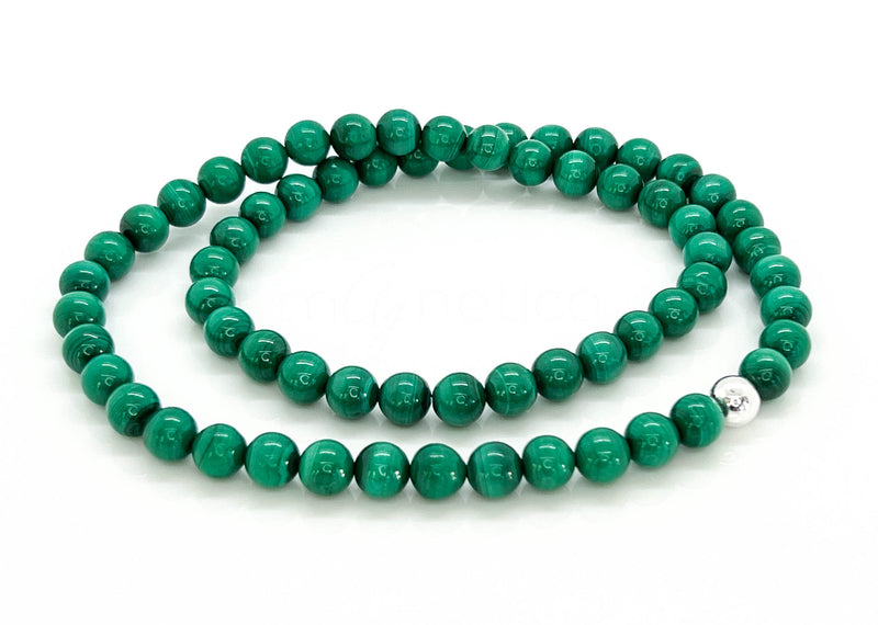 Malachite Azurite Necklace Beaded . Blue Green Stone Necklace . Azurite Malachite  Bead Necklace