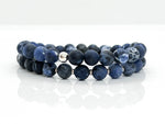 8mm matte Sodalite and 925 Sterling Silver bracelets