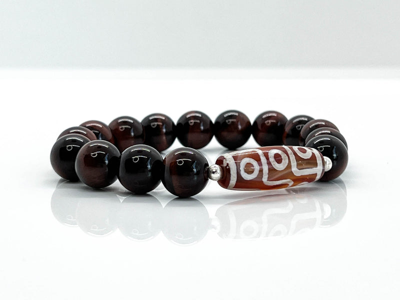 “King of all Dzis” Red Tiger's Eye Bracelet