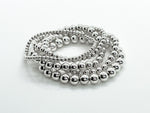 7mm, 6mm, 5mm, 4mm and 3mm 925 sterling silver beaded bracelets