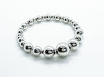 4mm-12mm Sterling Silver Signature Design Beaded Bracelet 