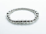 4mm-8mm Sterling Silver Beaded Bracelet