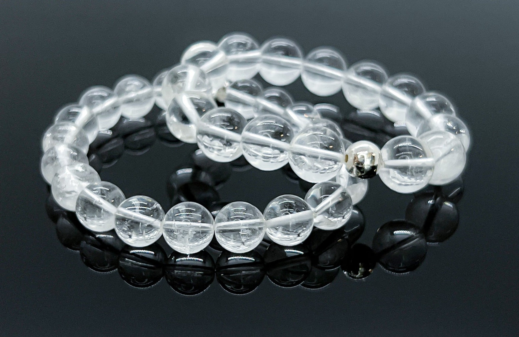 Clear Quartz & 925 Silver Bracelets - Master Healer Crystal Beaded