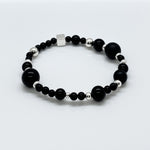 Black Onyx + Sterling Silver Chic Shapes Bracelet