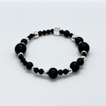 Black Onyx + Sterling Silver Chic Shapes Bracelet