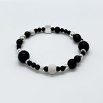 Black Onyx + Sterling Silver Chic Shapes Bead Bracelet