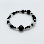 Black Onyx + Sterling Silver Chic Shapes Bead Bracelet