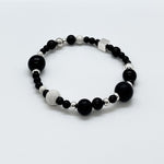 Black Onyx + Sterling Silver Chic Shapes Bead Bracelet