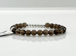 6mm Smoky Quartz & 925 Silver Bracelets - Root Chakra Healing Crystal Beaded Bracelets 3